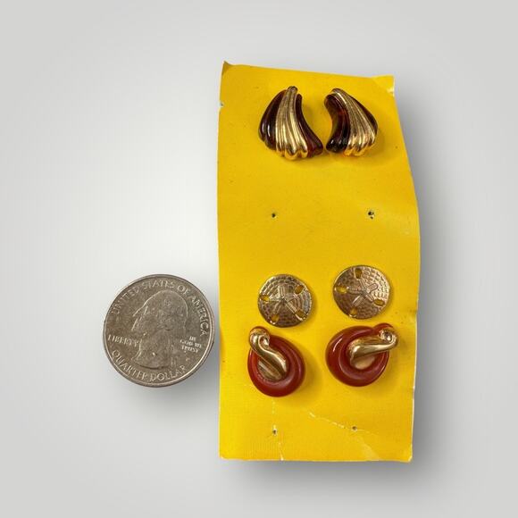 Vintage Avon Earrings Set – 3 Pairs Stud Earrings - Picture 6 of 8